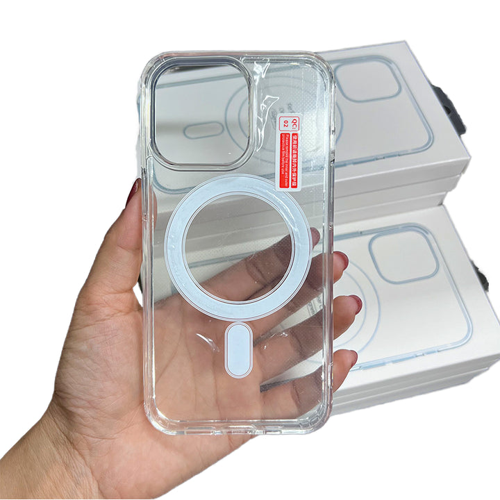 Clear Acrylic Magnetic Case — iPhone 11 to 16 Pro Max