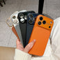 Matte PU Leather Case with Full Lens Guard — iPhone 15 / 16 / 17 Pro Max & Plus