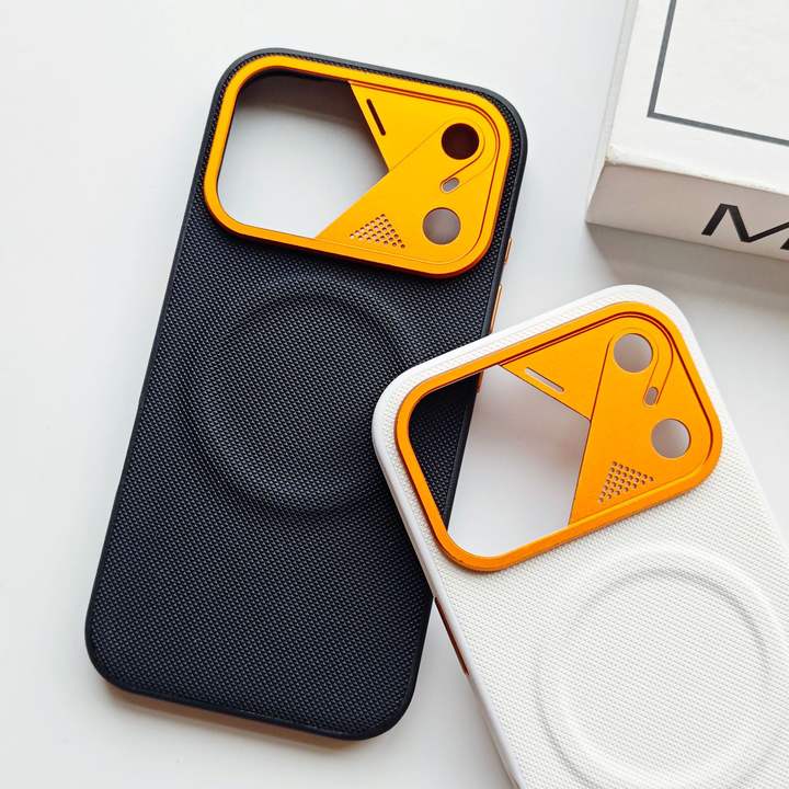 Business PU Leather Magnetic Case with Metal Lens Frame — iPhone 17 Pro Max